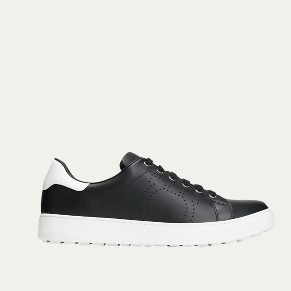 Men's Pierre Leather Gancino-Perforated Low-Top Sneakers